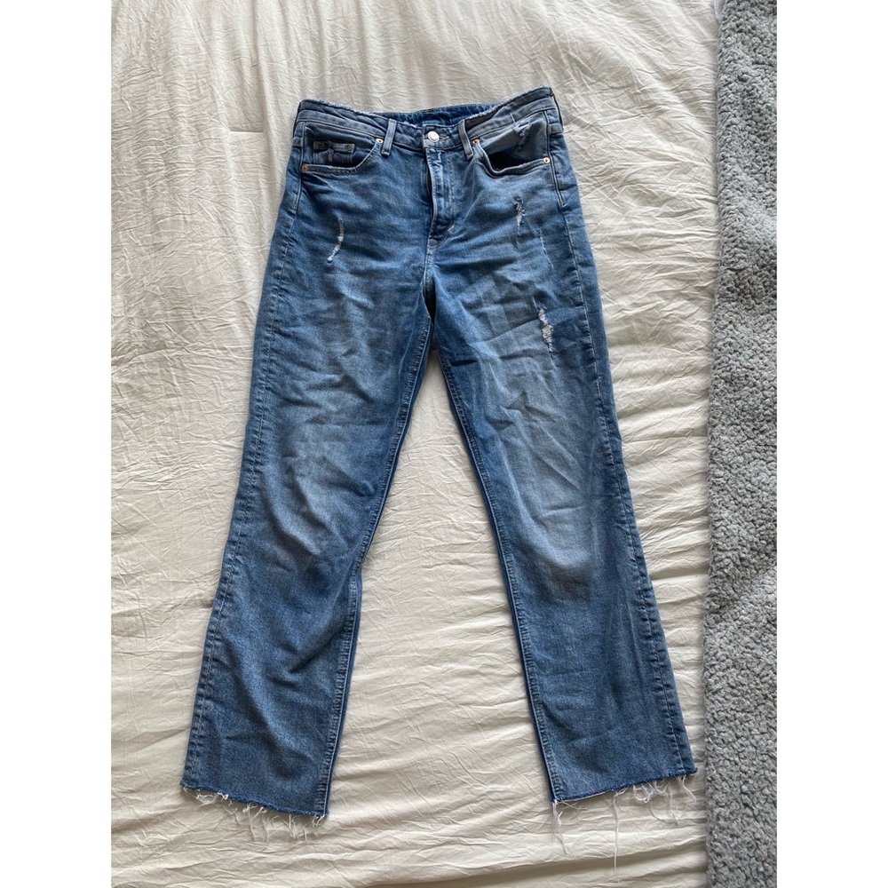 H&M straight leg distressed jeans